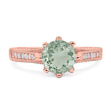 Vintage Style Round Natural Stone Wedding Ring