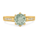 Vintage Style Round Natural Stone Wedding Ring