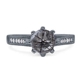 Vintage Style Round Natural Stone Wedding Ring