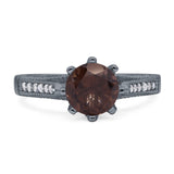 Vintage Style Round Natural Stone Wedding Ring