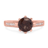 Vintage Style Round Natural Stone Wedding Ring