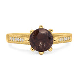 Vintage Style Round Natural Stone Wedding Ring