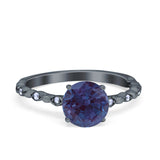 Round Natural Stone Wedding Ring