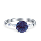 Round Natural Stone Wedding Ring