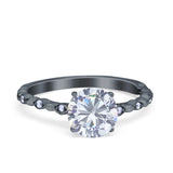 Round Natural Stone Wedding Ring