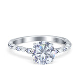 Round Natural Stone Wedding Ring