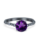 Round Natural Stone Wedding Ring