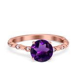 Round Natural Stone Wedding Ring