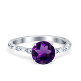 Round Natural Stone Wedding Ring