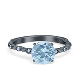 Round Natural Stone Wedding Ring