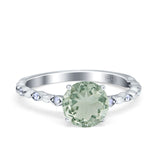 Round Natural Stone Wedding Ring