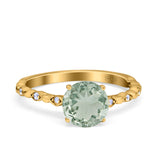 Round Natural Stone Wedding Ring