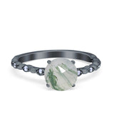 Round Natural Stone Wedding Ring