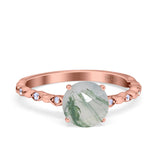 Round Natural Stone Wedding Ring