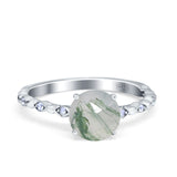 Round Natural Stone Wedding Ring