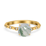 Round Natural Stone Wedding Ring