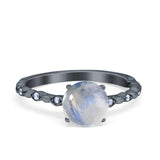 Round Natural Stone Wedding Ring