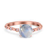 Round Natural Stone Wedding Ring