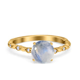 Round Natural Stone Wedding Ring