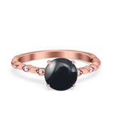 Round Natural Stone Wedding Ring