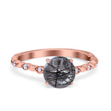 Round Natural Stone Wedding Ring