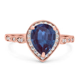 Pear Teardrop Natural Stone Wedding Ring