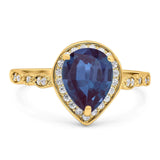 Pear Teardrop Natural Stone Wedding Ring