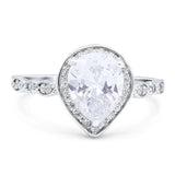 Pear Teardrop Natural Stone Wedding Ring