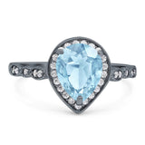 Pear Teardrop Natural Stone Wedding Ring