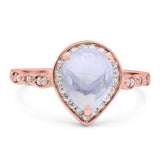 Pear Teardrop Natural Stone Wedding Ring