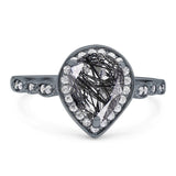 Pear Teardrop Natural Stone Wedding Ring