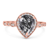 Pear Teardrop Natural Stone Wedding Ring