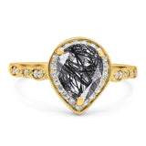 Pear Teardrop Natural Stone Wedding Ring