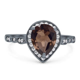 Pear Teardrop Natural Stone Wedding Ring