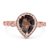 Pear Teardrop Natural Stone Wedding Ring