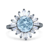 Art Deco Round Natural Stone Floral Ring