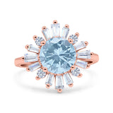 Art Deco Round Natural Stone Floral Ring