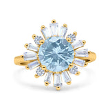 Art Deco Round Natural Stone Floral Ring