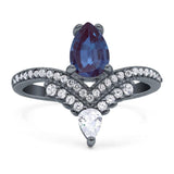 Pear Teardrop Natural Stone Wedding Ring