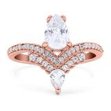 Pear Teardrop Natural Stone Wedding Ring