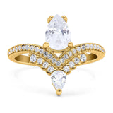 Pear Teardrop Natural Stone Wedding Ring