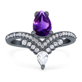 Pear Teardrop Natural Stone Wedding Ring