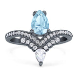 Pear Teardrop Natural Stone Wedding Ring