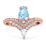 Pear Teardrop Natural Stone Wedding Ring