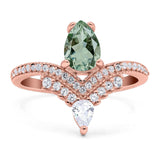 Pear Teardrop Natural Stone Wedding Ring