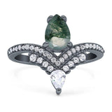 Pear Teardrop Natural Stone Wedding Ring
