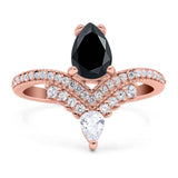 Pear Teardrop Natural Stone Wedding Ring