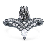 Pear Teardrop Natural Stone Wedding Ring