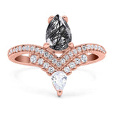 Pear Teardrop Natural Stone Wedding Ring