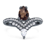 Pear Teardrop Natural Stone Wedding Ring